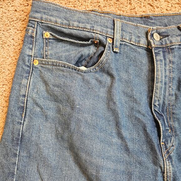 Levis 505 Jeans Mens 36x32 Fit 36x31 Blue Denim Stretch Straight Cowboy Rodeo - Picture 3 of 14